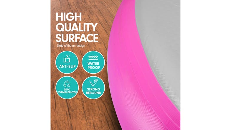 Powertrain 1m Airtrack Spot Round Inflatable Gymnastics Mat - Pink