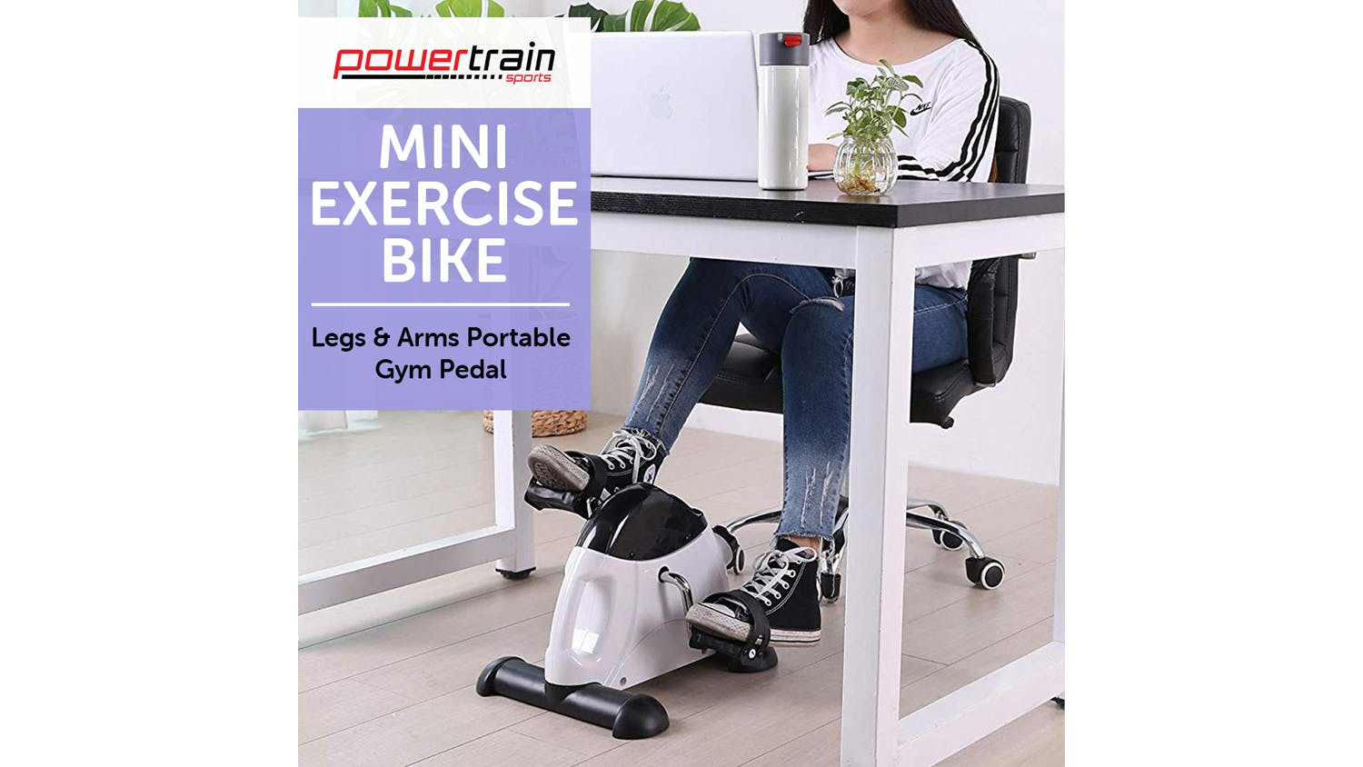 Powertrain Arm and Leg Mini Exercise Bike - White