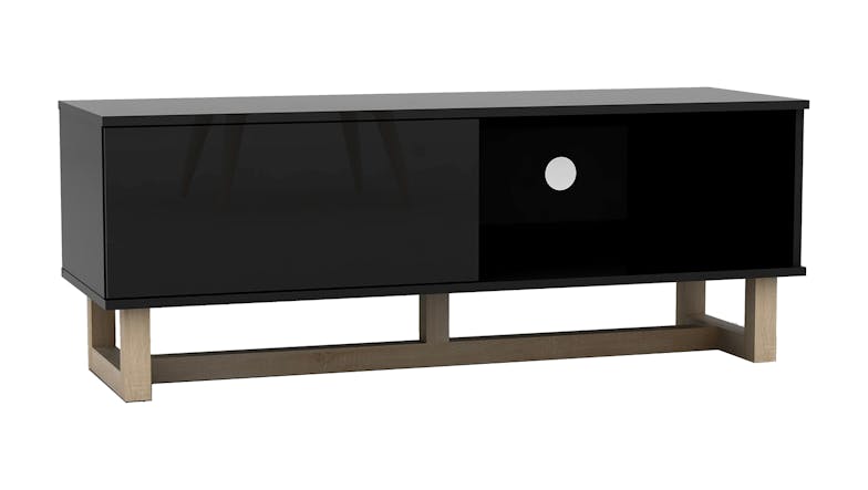 AVS 1200mm Raze Modular TV/AV Cabinet - Black Gloss/Oak Leg