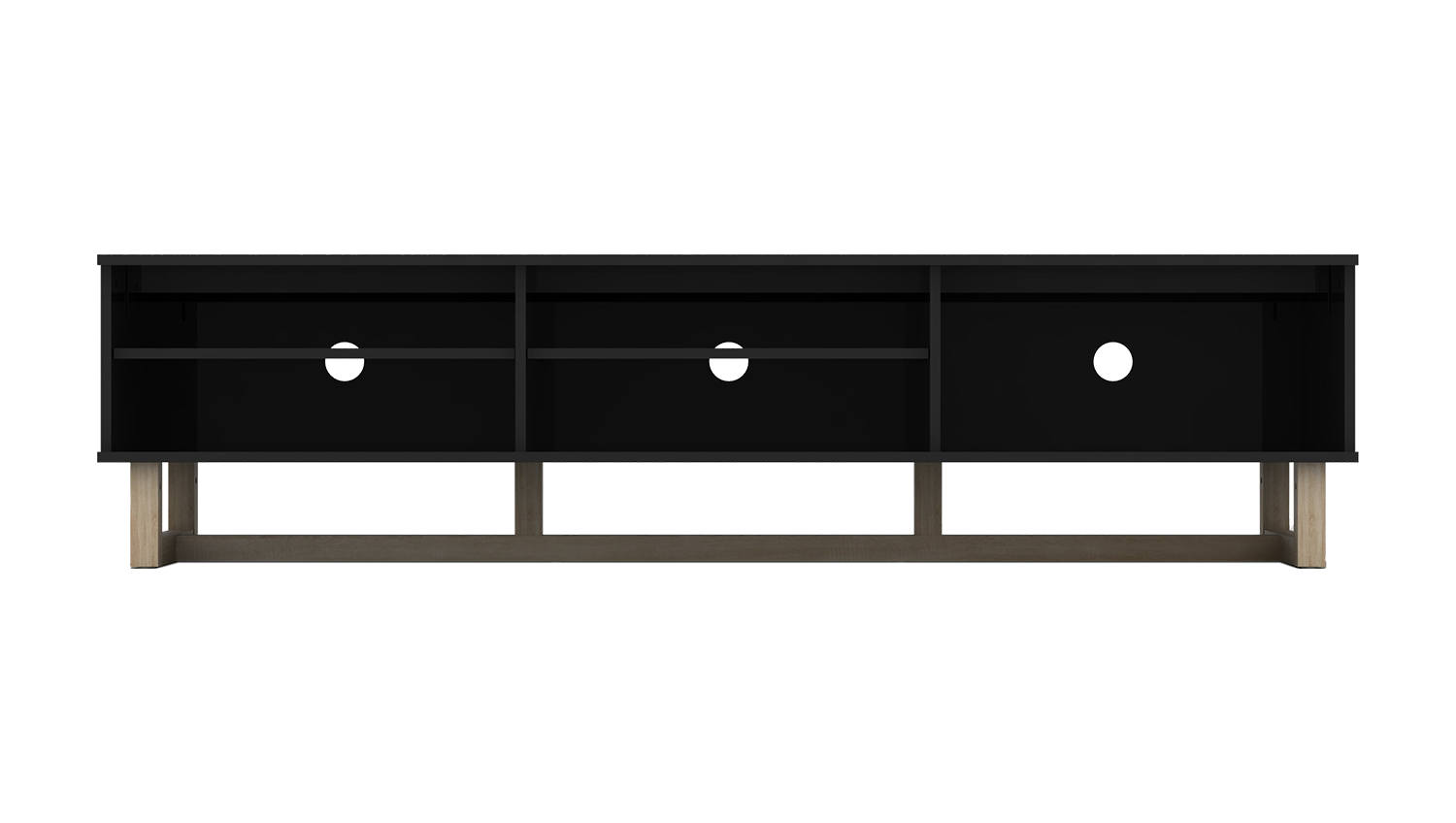 AVS 1.5m TV/AV Entertainment Centre Cabinet - Black Gloss/Oak Leg (Raze Modular/RZ1500BO)