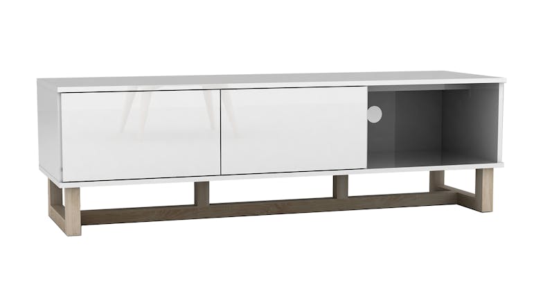 AVS 1500mm Raze Modular TV/AV Cabinet - White Gloss/Oak Leg