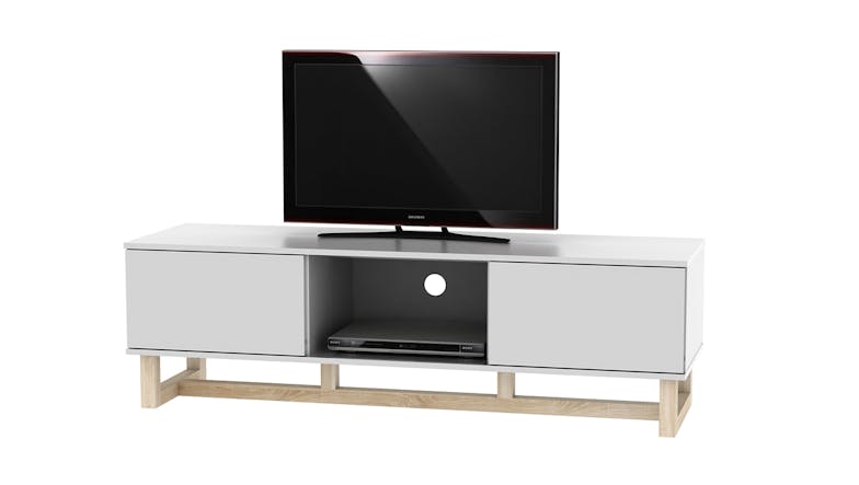 AVS 1500mm Raze Modular TV/AV Cabinet - White Gloss/Oak Leg