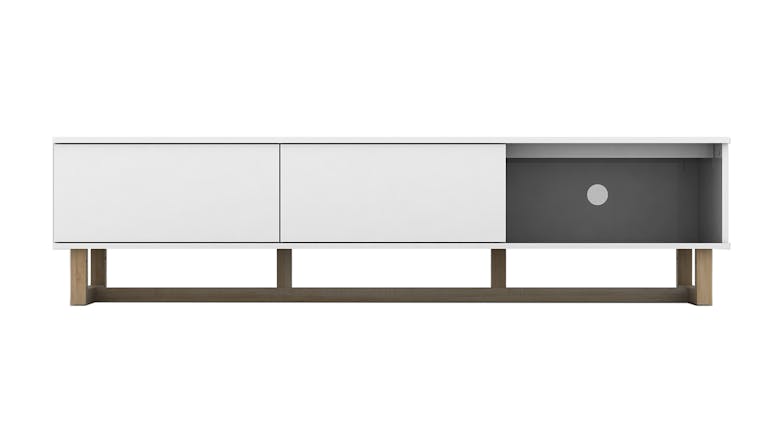 AVS 1800mm Raze Modular TV/AV Cabinet - White Gloss/Oak Leg