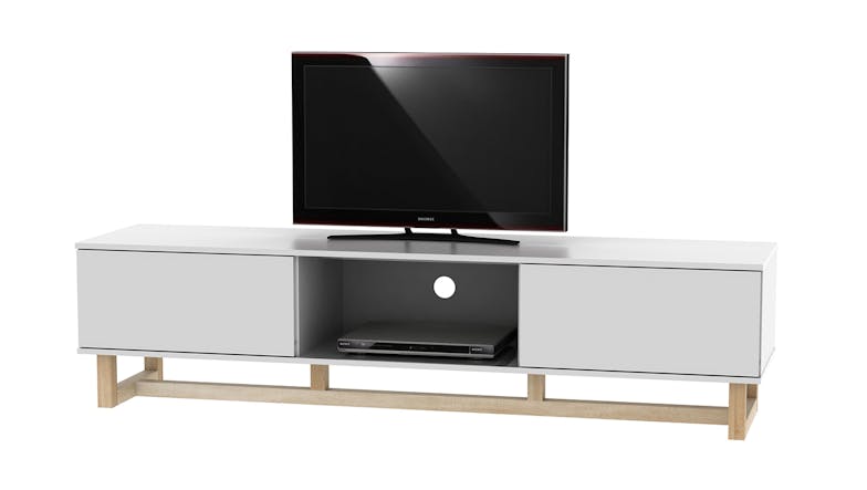 AVS 1800mm Raze Modular TV/AV Cabinet - White Gloss/Oak Leg