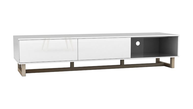 AVS 2100mm Raze Modular TV/AV Cabinet - White Gloss/Oak Leg