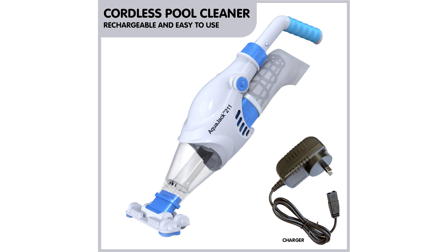 Aqujack Cordless Rechargeable Spa And Pool Vacuum Cleaner Harvey