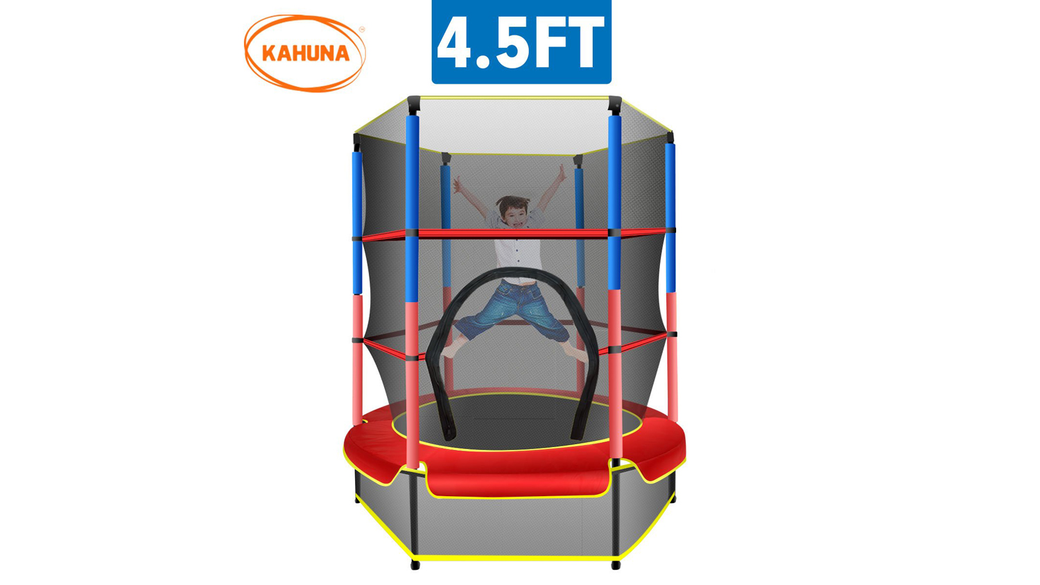 Kahuna Mini 4.5ft Trampoline - Red/Blue