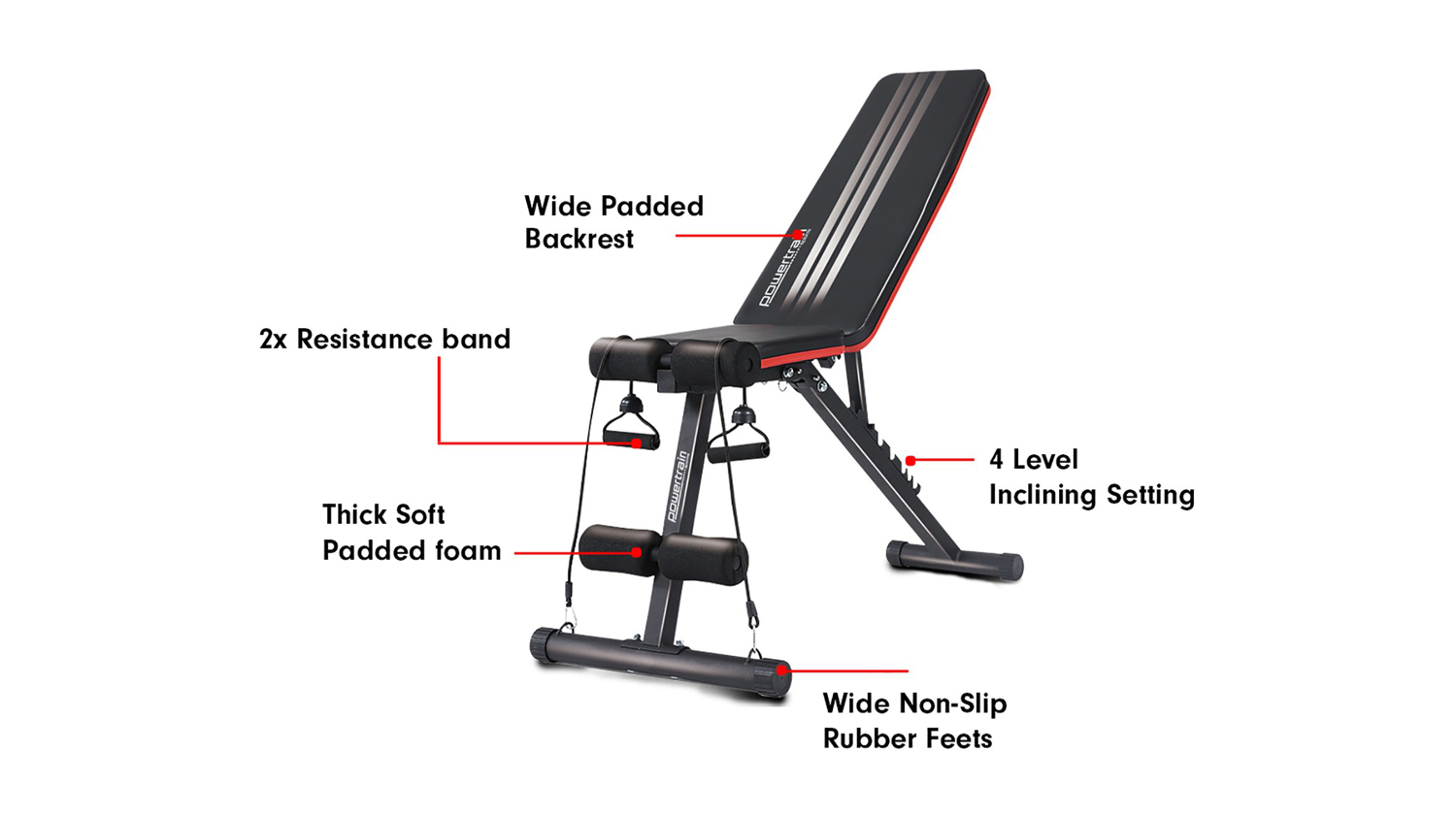 Powertrain Incline/Decline Adjustable Exercise Gym Bench