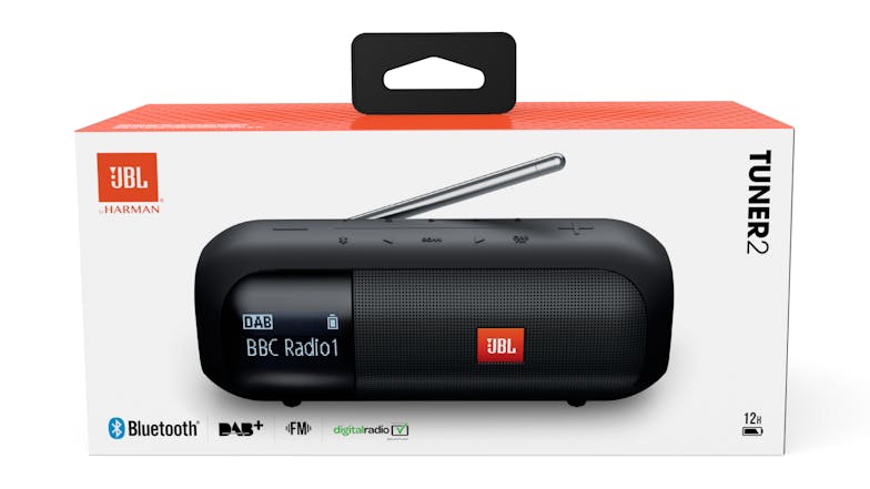JBL Tuner 2 Portable Bluetooth Speaker with DAB Radio - Black