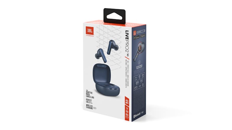 JBL Live Pro 2 Noise Cancelling True Wireless In-Ear Headphones - Blue