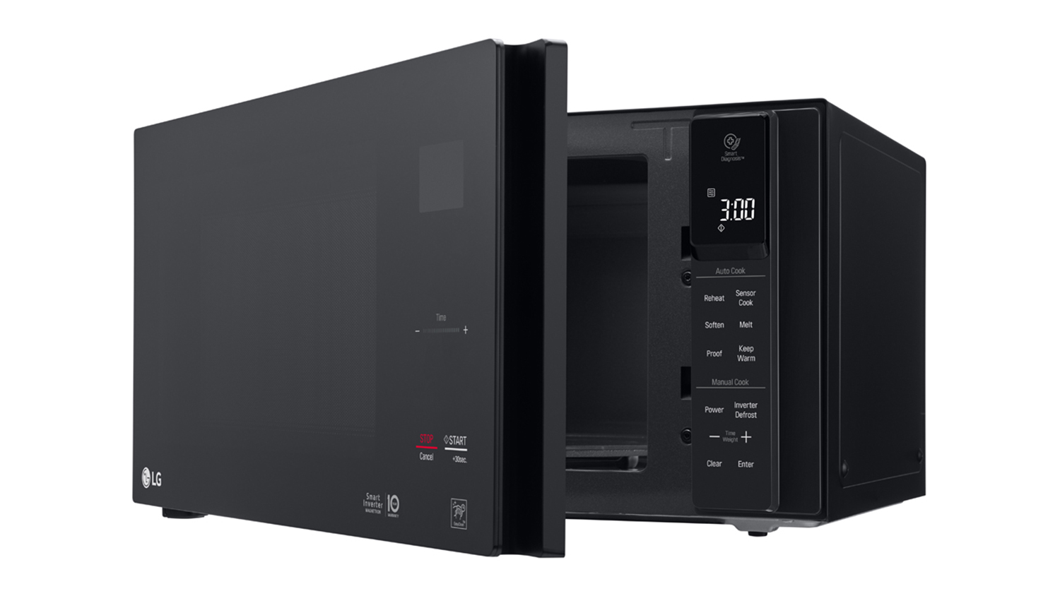 lg ms4296obss 42l neochef smart inverter 1200w black microwave oven