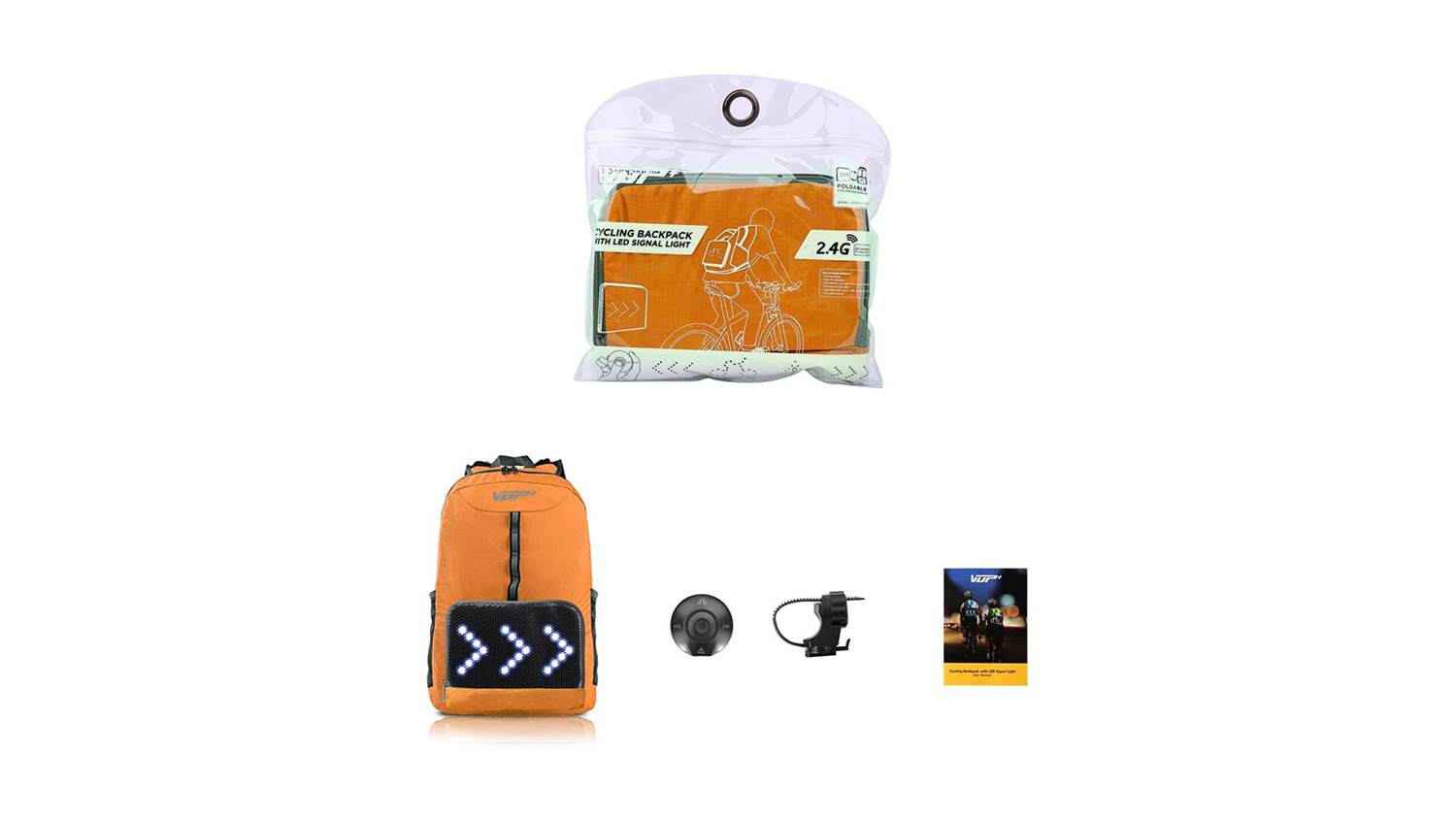 JCM Bike LED Indicator Backpack - Orange