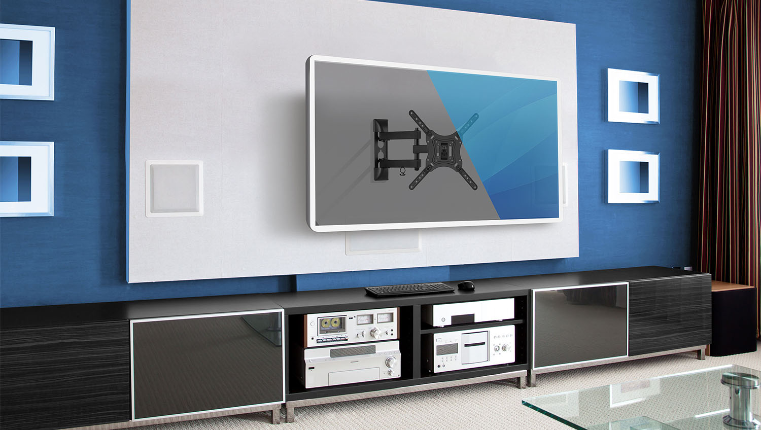 One 23" to 55" Universal TV Mountable Wall Bracket with Full Motion