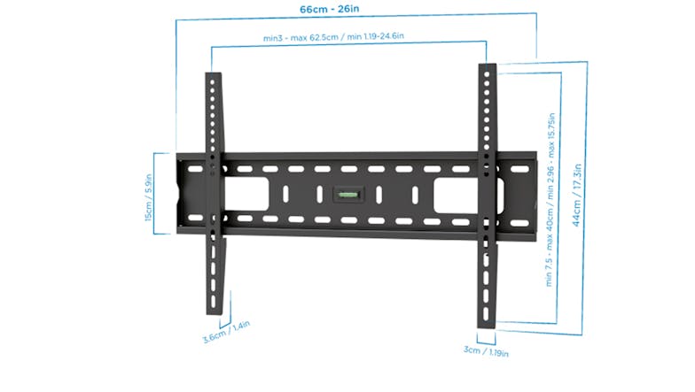 One 37" to 75" Universal TV Mountable Wall Bracket - Black (OMF6415-AU)