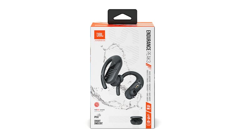 JBL Endurance Peak 3 Sport True Wireless In-Ear Headphones - Black