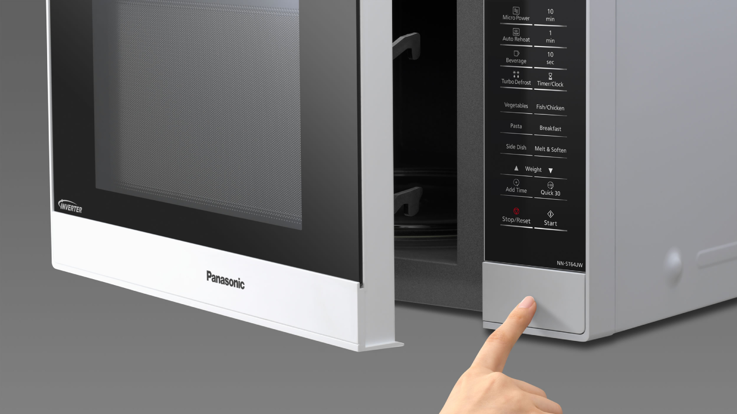 Panasonic 32L Compact Inverter 1100W Microwave White (NNST64JWQPQ