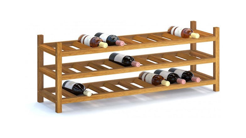 Holger Hardwood 30 Bottle Wine Rack - Teak