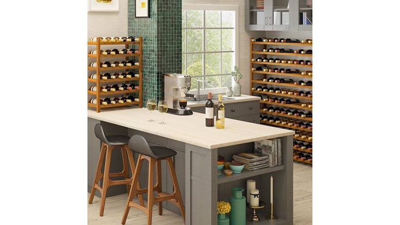 Holger Hardwood 30 Bottle Wine Rack - Teak