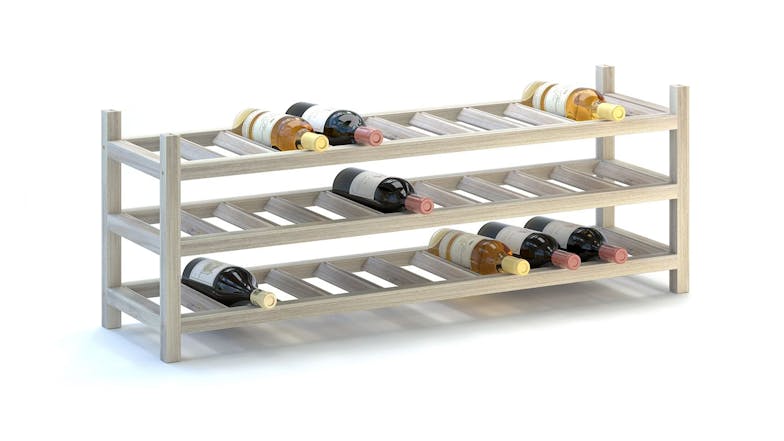 Holger Hardwood 30 Bottle Wine Rack - White