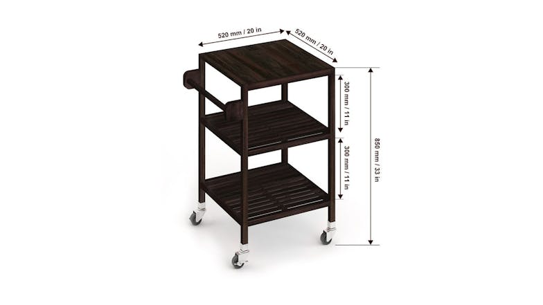 Holger Kitchen Cart 520x520x850 - Espresso