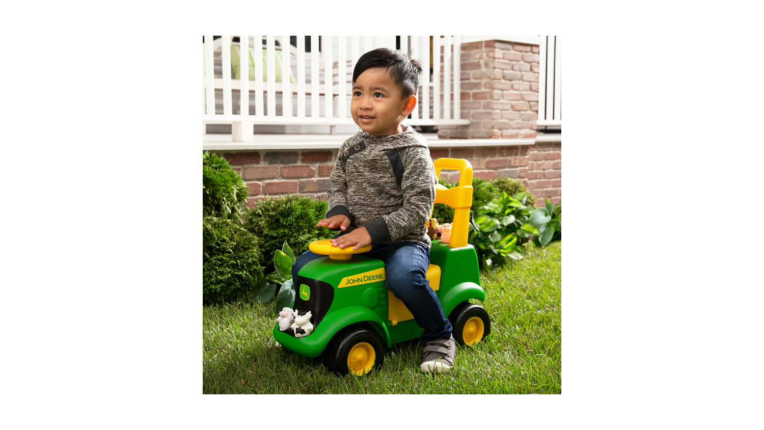 John deere sit n scoot best sale activity tractor