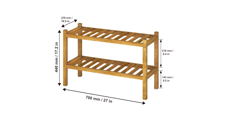 Holger Shoe Rack Solid Acacia - Teak