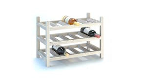 Holger Hardwood 15 Bottle Wine Rack - White
