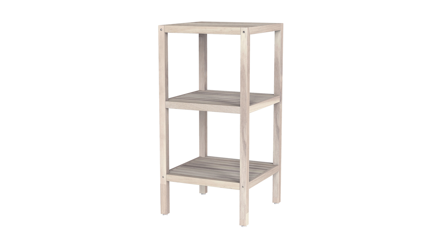 Holger 3 Tier Acacia Shelving Tower Organic White Harvey Norman New