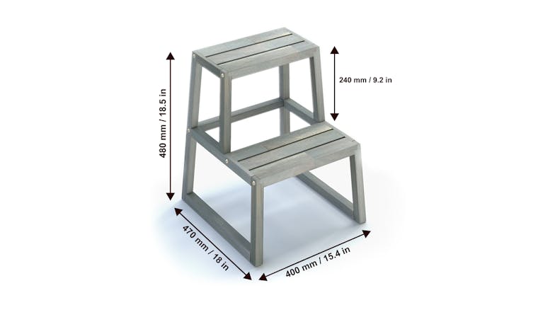 Holger Big Step Stool (FSC) Acacia - Grey