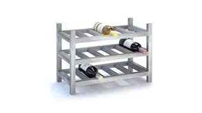 Holger Hardwood 15 Bottle Wine Rack - Grey