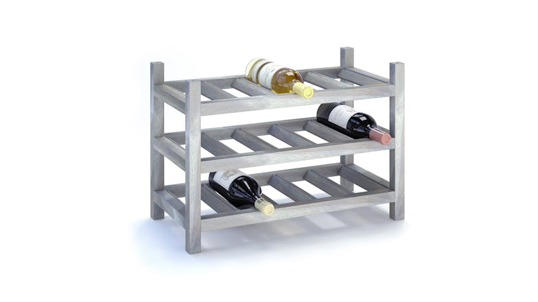 Holger Hardwood 15 Bottle Wine Rack - Grey