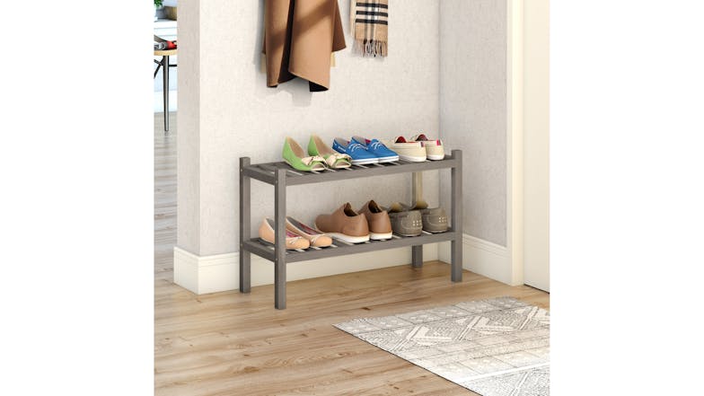 Holger Shoe Rack Solid Acacia - Grey