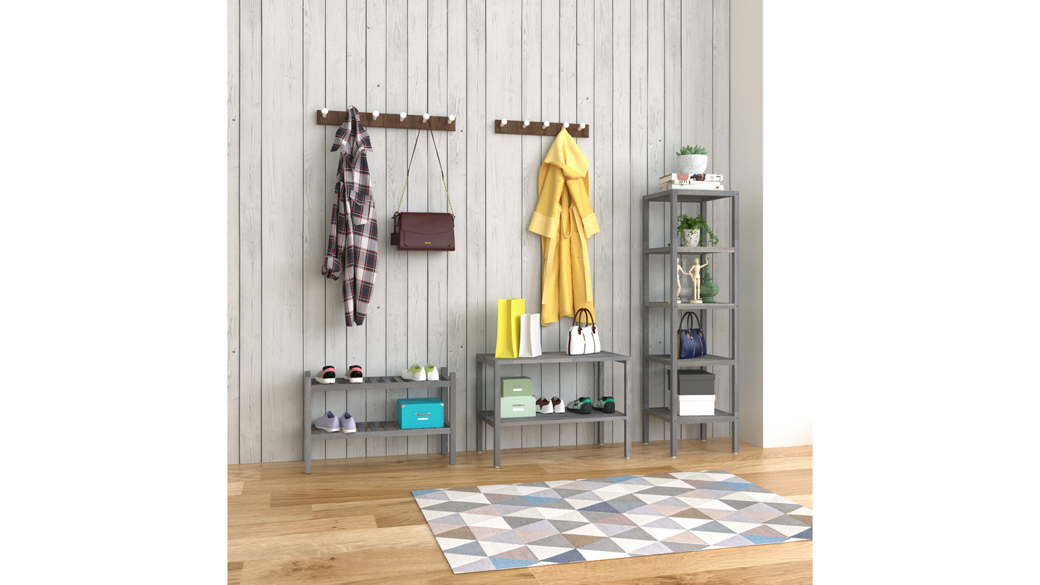 Holger Shoe Rack Solid Acacia Grey Harvey Norman New Zealand