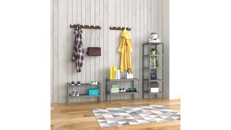 Holger Shoe Rack Solid Acacia - Grey