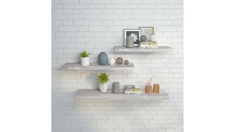 Acacia Floating Shelf 700 x 250 - Organic White
