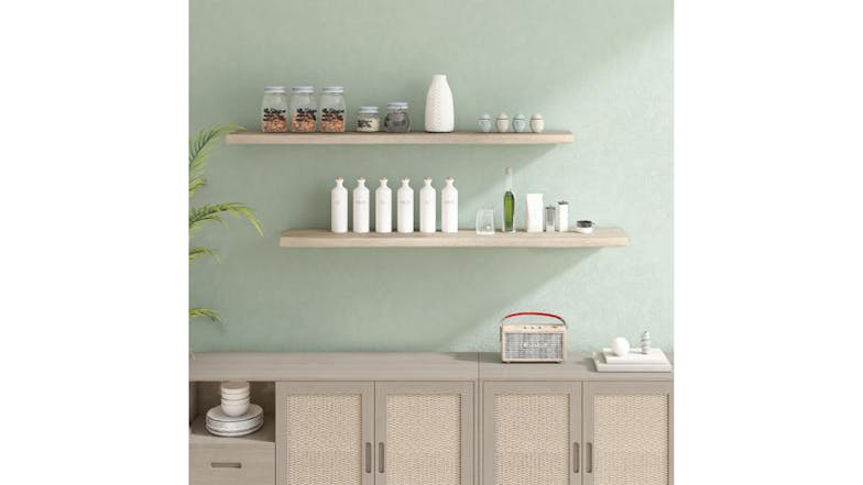 Acacia Floating Shelf 700 x 250 - Organic White