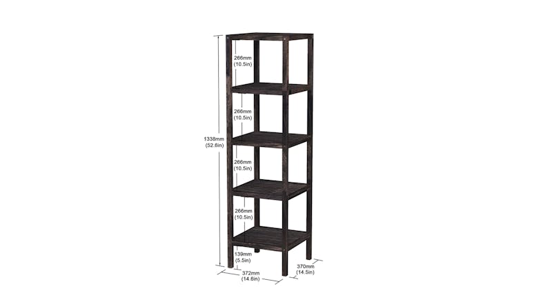 Holger 5 Tier Acacia Shelving Tower - Espresso