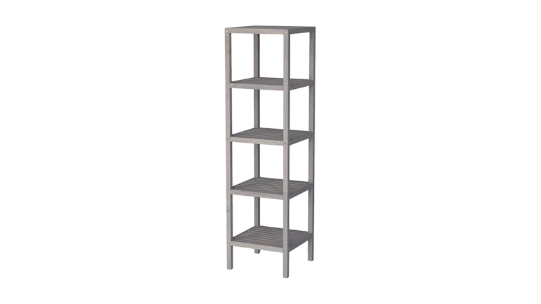 Holger 5 Tier Acacia Shelving Tower - Dusk Grey