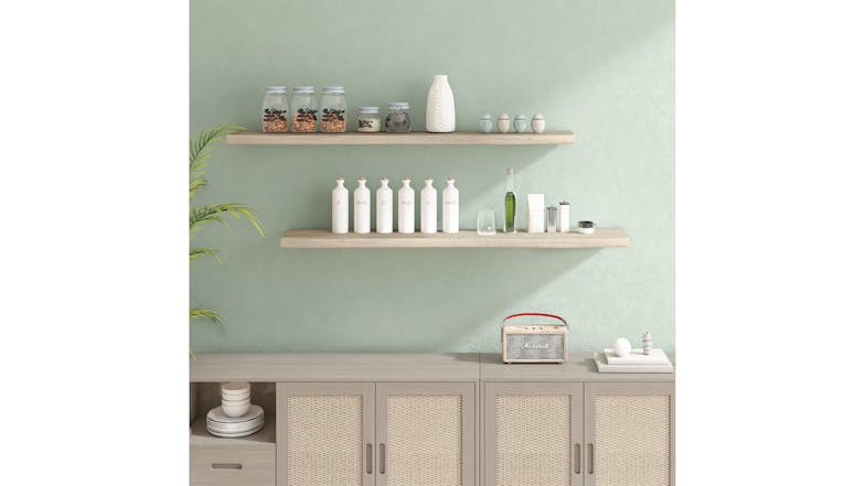 Acacia Floating Shelf 1524 x 254 - Organic White