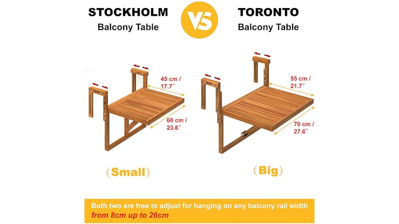 Stockholm Hanging Balcony Table - Espresso