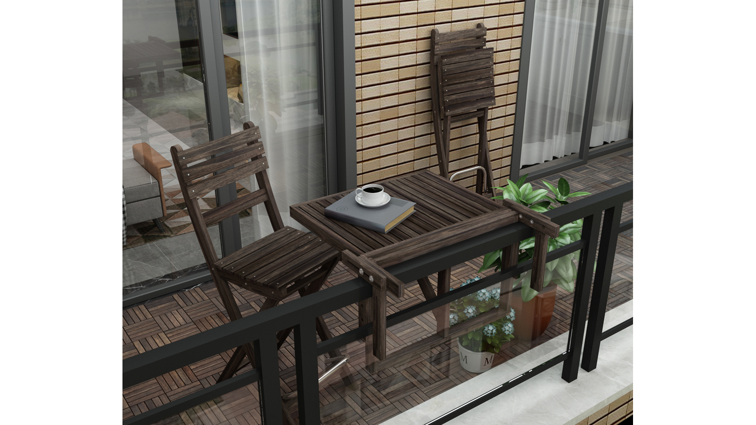 Stockholm Hanging Balcony Table Espresso Harvey Norman New Zealand