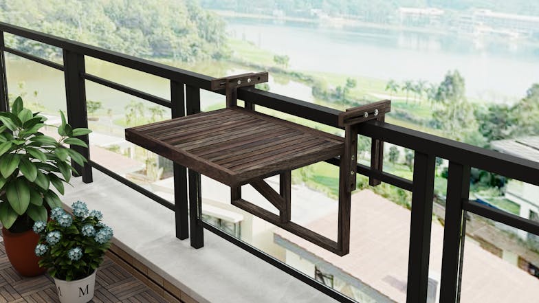 Stockholm Hanging Balcony Table - Espresso