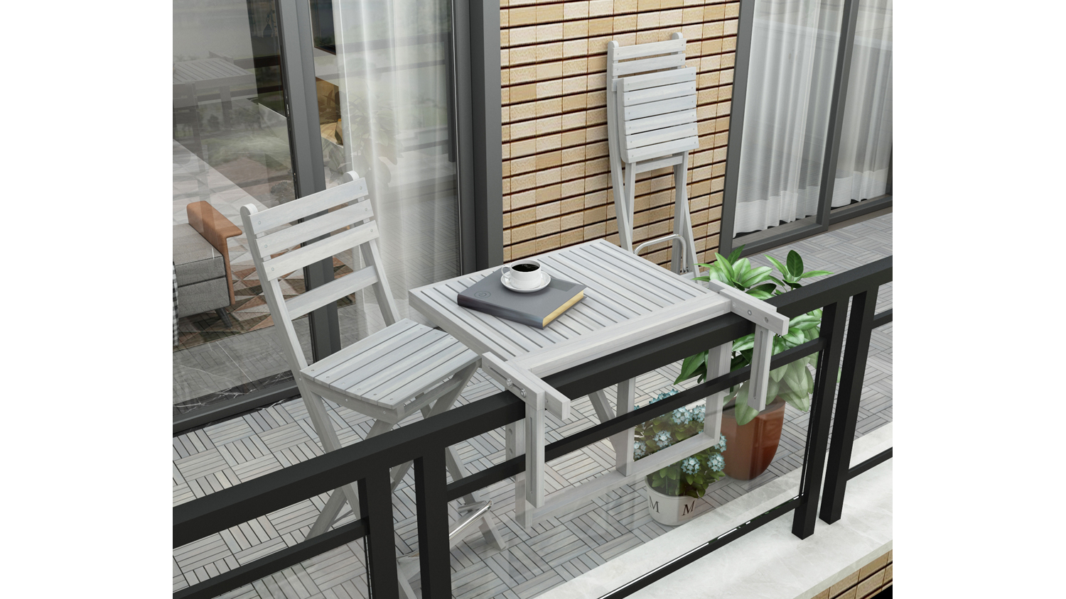 Stockholm Hanging Balcony Table Grey Harvey Norman New Zealand