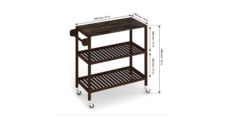 Holger Kitchen Cart 799x349x850 - Espresso