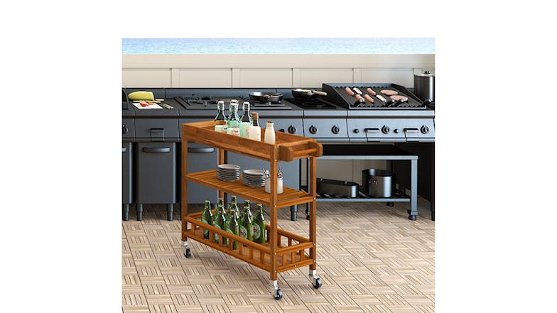 Holger Kitchen Cart with Tray - Teak