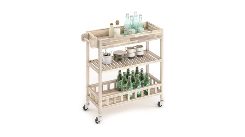 Holger Kitchen Cart with Tray - White