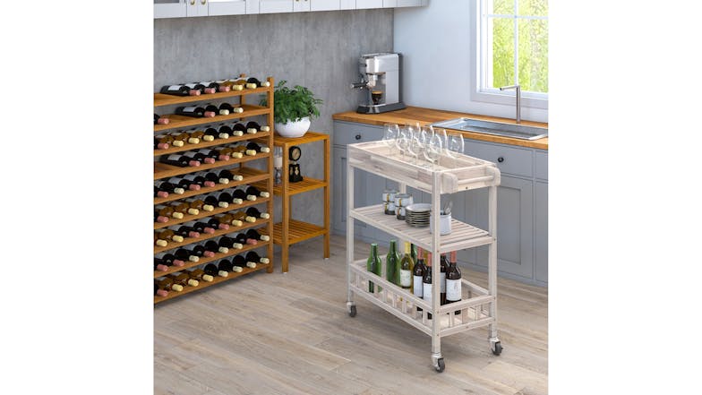 Holger Kitchen Cart with Tray - White