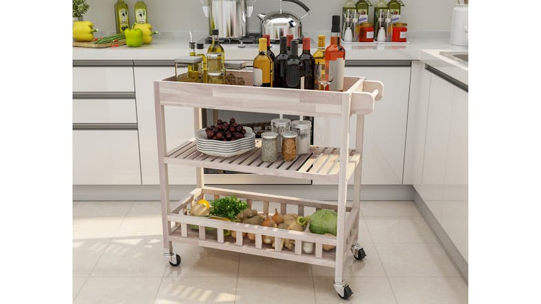 Holger Kitchen Cart with Tray - White