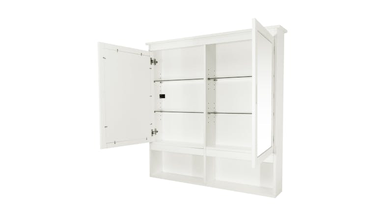 Mia Double Mirror Wall Cabinet - White