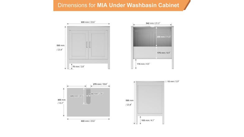 Mia Under Basin Unit - White